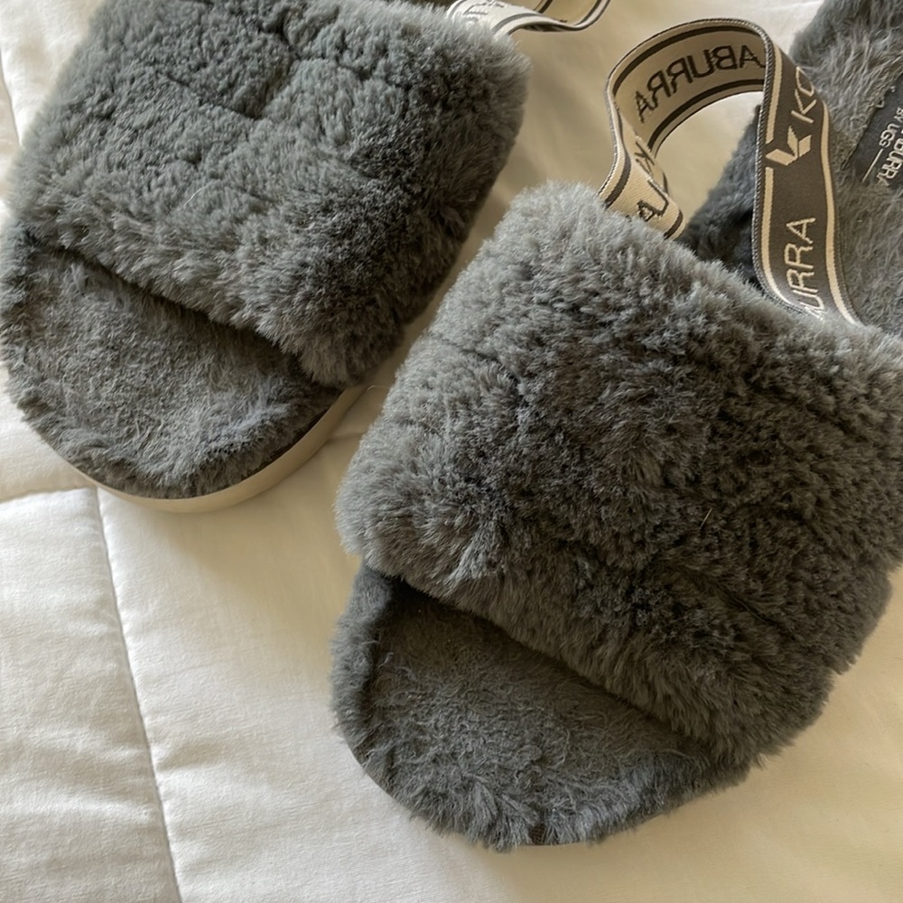 Kookaburra Fuzzy Slides With Straps - image 2